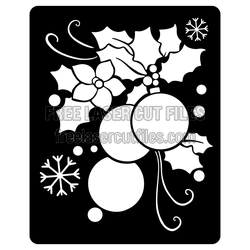 Christmas Mistletoe and Snowflakes Free Laser Cut Template