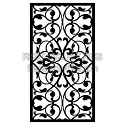 Decorative Floral Door Panel Laser Cut Template