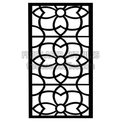 Decorative Geometric Door Screen Pattern, Laser Ready Panel