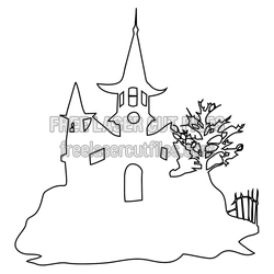 Haunted Castle Halloween Laser Cut Design, Free Download