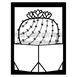 Potted Cactus Laser Cut Design, Ready to Cut Decor