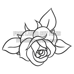 Rose Flower Laser Cut Design, Ready to Cut Floral Decor