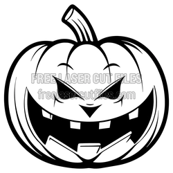 Spooky Jack-o'-Lantern Pumpkin Clipart, Free Laser Cut File