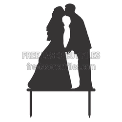 Wedding Couple Cake Topper Laser Cut Design