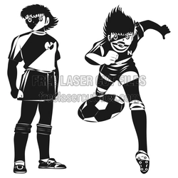Anime Soccer Boy Figures Free Laser Cut File