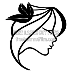 Elegant Woman Profile Laser Cut Head Silhouette Design
