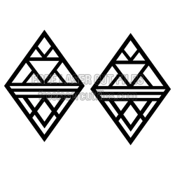 Geometric Diamond Earrings Laser Cut File, Ready to Cut