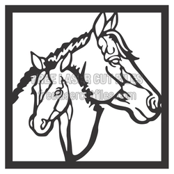 Horse Head Silhouette Laser Cut Panel for DIY Decor