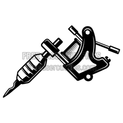Tattoo Machine Clipart Laser Cut File, Ready to Cut