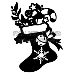 Christmas Stock Ornament Design for Laser Cutting