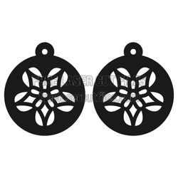 Flower Mandala Dangle Earrings, Laser Ready Cut File