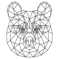 Geometric Brown Bear Head Laser Cut File, Ready to Cut