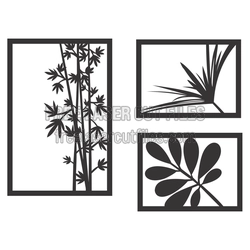 Modern Botanical Panels Laser Cut File, Ready to Cut