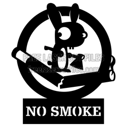 No Smoke Bunny Sign Laser Cut File, Ready to Cut
