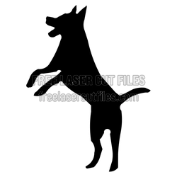 Standing Dog Silhouette Laser Cut File, Ready to Cut