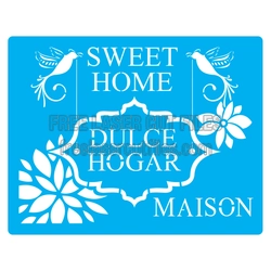 Sweet Home Decorative Stencil Design for Laser Cutting