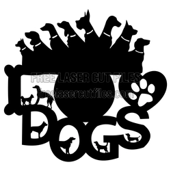 Dogs Paw Print Wall Clock Laser Cut File