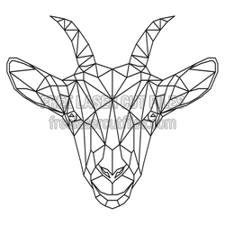 Low Poly Goat Head Laser Cut File, Ready to Cut Decor