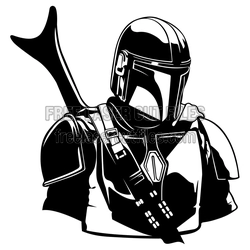 Mandalorian Helmet Figure Laser Cut Design