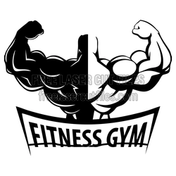 Muscular Bodybuilder Fitness Gym Sign, Ready to Cut File