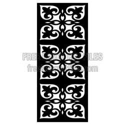 Ornamental Floral Door Screen Pattern, Laser Cut Panel