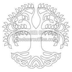 Celtic Tree Laser Cut Monogram Frame, Ready to Cut