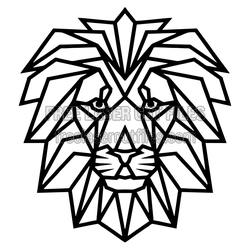 Geometric Lion Head Laser Cut File, Ready to Cut