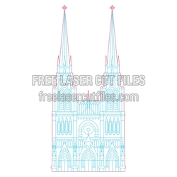 Gothic Cathedral Laser Cut Template, Ready to Cut