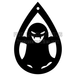 Halloween Vampire Ornament Silhouette, Laser Ready Craft File