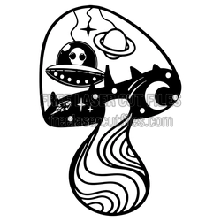 Mystical Mushroom with UFO Free Laser Cut Design