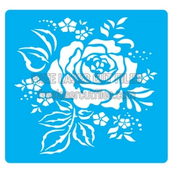 Floral Rose Stencil Design for Laser Cutting