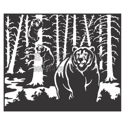 Forest Bear Scene Laser Cut File, Ready to Cut Decor