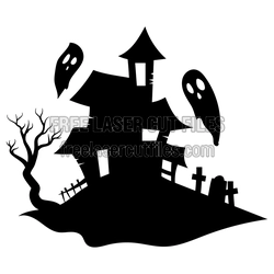 Halloween Haunted House Ghost Scary Clipart Laser Cut File