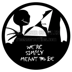 Jack Skellington Couple Clock Design, Laser Ready SVG