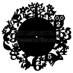 Owl Tree Birds Wall Clock Laser Cut File, Ready to Cut