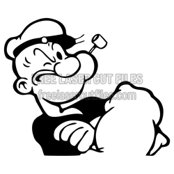 Popeye Cartoon Clipart Laser Cut Design