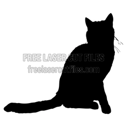 Sitting Cat Silhouette Laser Cut File, Ready to Cut