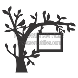 Tree Bird Photo Frame SVG Laser Cut File