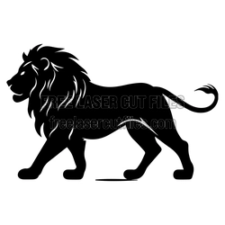 Walking Lion Silhouette Laser Cut File for DIY Decor