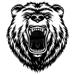 Angry Bear Head Clipart for Laser Cut Projects