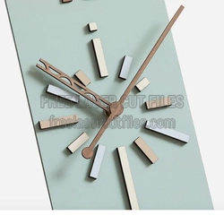Contemporary Pendulum Wall Clock Template for Laser Cutting