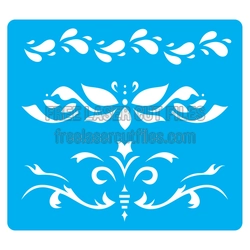 Decorative Floral Stencil Set for Laser Cutting