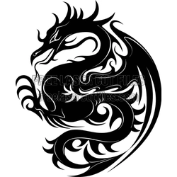 Dragon Stencil Template for Laser Cutting