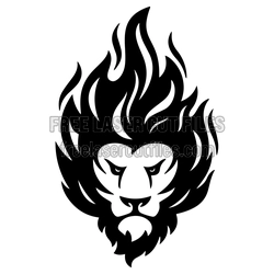 Flaming Lion Face SVG Cut File for Laser Cutting