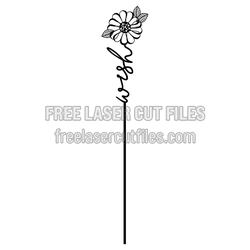 Flower Wish Sign Laser Cut Template, Free Download