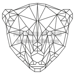 Geometric Polar Bear Head Laser Cut File