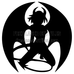 Kneeling Demon Clipart Design for Laser Cutting