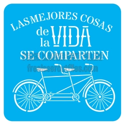 Life's Best Things Are Shared Bicycle Quote Stencil