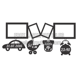 Multiple Baby Photo Frames Laser Cut File Set