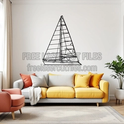 Oceanis 411 Clipper Front Sailboat Wall Art Laser Cut